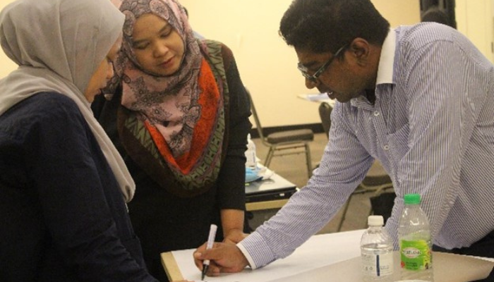 Six sigma coach having activity